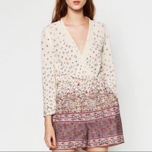 Zara Floral Romper/Jumper Long Sleeves Small NEW - Picture 8 of 8